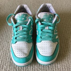 New Balance Kids' Aqua and White Sneakers